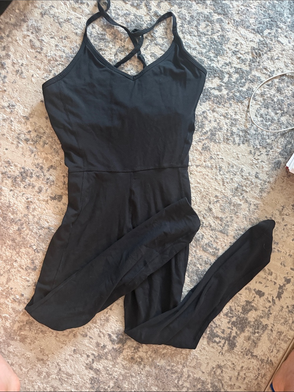 Black Strappy active legging Jumpsuit
